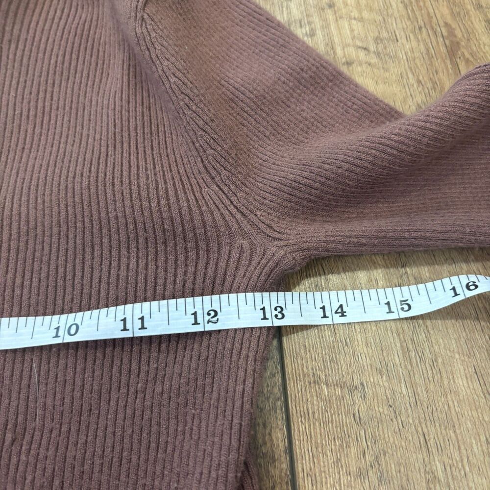 Abercrombie & Fitch LuxeLoft Soft Date Night Sweater Knit Sweetheart Top Brown S - Picture 7 of 8